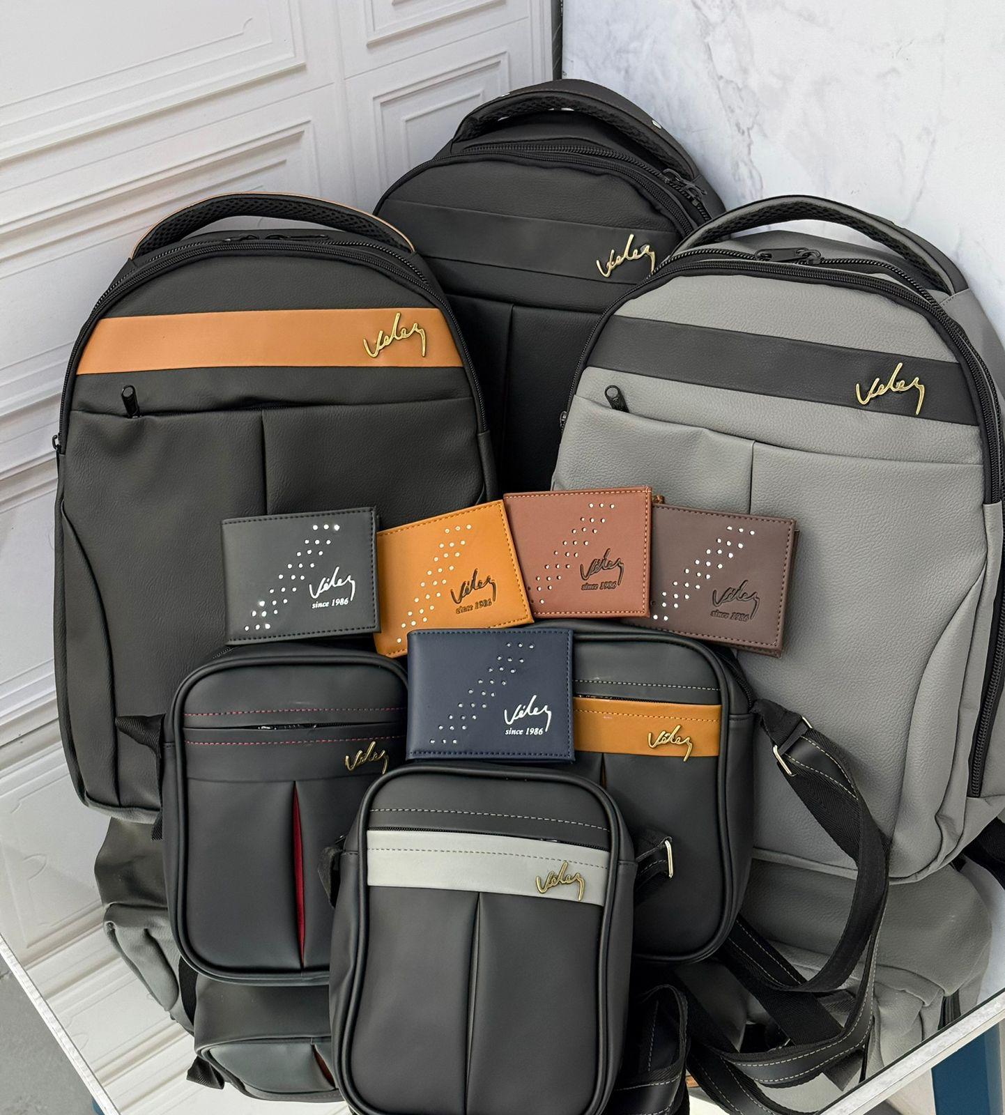 🎒🖤 Combo Ejecutivo Velez 3 en 1 | Mochila + Bolso Crossbody + Billetera de Lujo