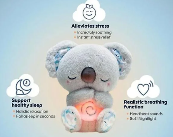 Muñeco Peluche Que Respira Kohala 💤 | Compañero Anti-Estrés para Dormir Mejor