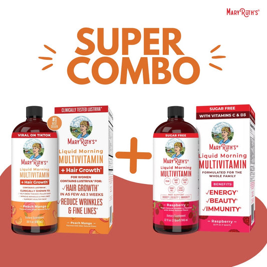 ✨ SUPER COMBO MaryRuth’s Multivitaminas Líquidas 🍑🍇 | Crece Tu Cabello & Potencia Tu Energía 💪