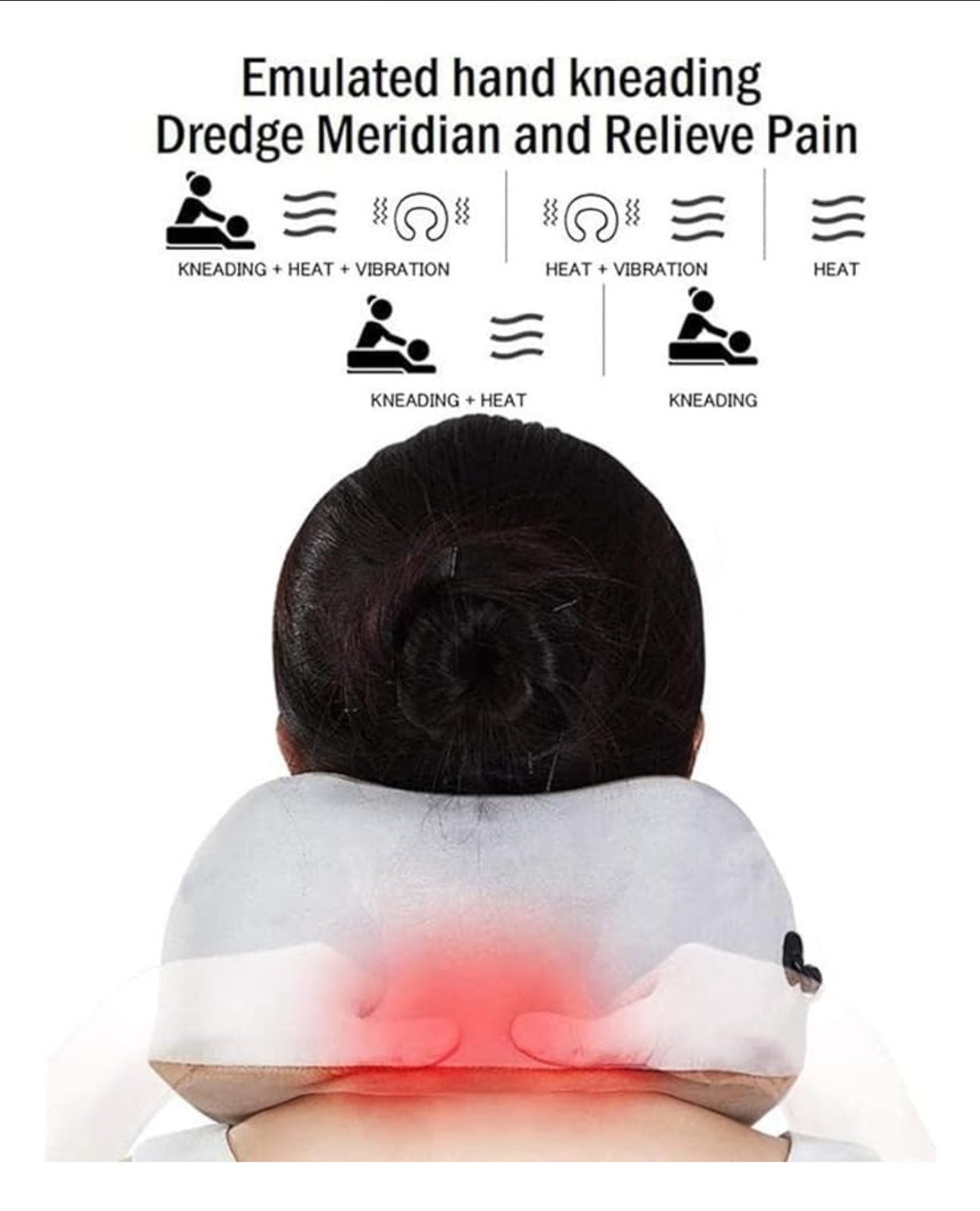 💆‍♀️ Almohada Masajeadora para Cuello y Cervicales 🌙 – Confort en Casa o Viaje