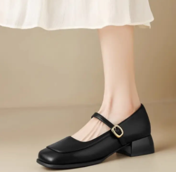 👠 Zapatos Mary Jane de Mujer Elegantes | Merceditas Negras con Tacón Bajo y Correa Ajustable 👡