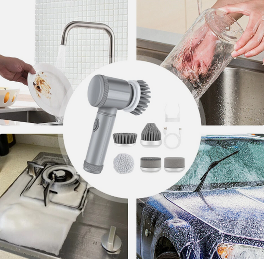 ✨🧽 Cepillo Eléctrico Inalámbrico 6 en 1 🔋💦 | Recargable, Multifuncional y Potente para Limpieza de Cocina, Baño y Más