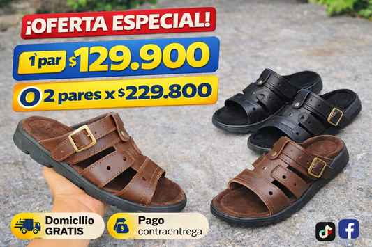 👡 Sandalias para Hombre en Cuero | Diseño Clásico y Cómodo ✔️