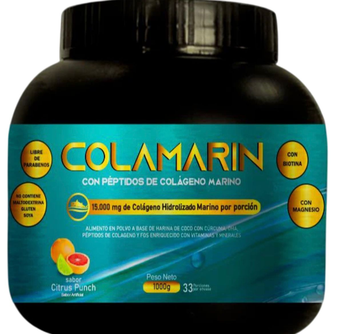 🌿 Colágeno Marino Premium 1000g 🍊 Citrus Punch – Belleza & Vitalidad