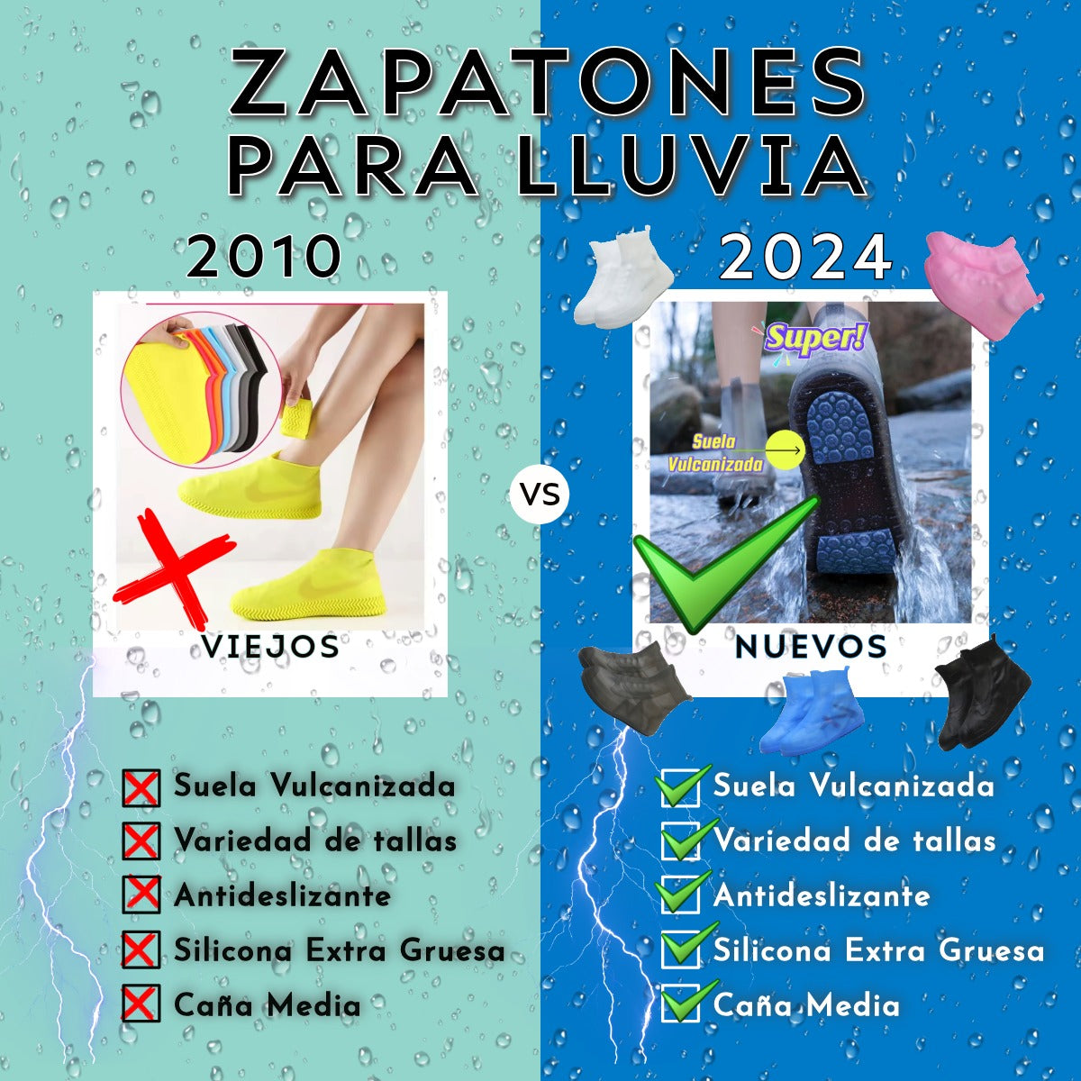 🌧️💎 Zapatones de Protección 👟 Mantén tus Zapatos Siempre Secos 💦